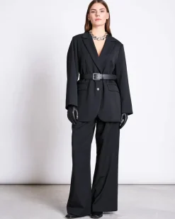 Blazer noir en recyclé et tencel - durance black