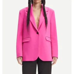 Blazer rose en ecovero et matière recyclée - haven blazer fandango pink