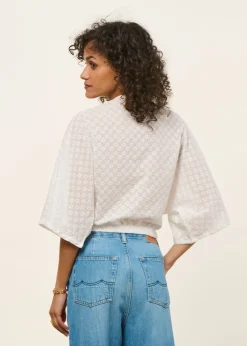 Blouse ample en coton bio | blanc " bohème blouse"