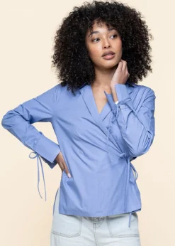 Blouse en coton bio | bleu "persian blue lenie blouse - blue"