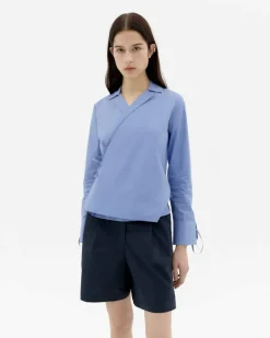 Blouse en coton bio | bleu "persian blue lenie blouse - blue"