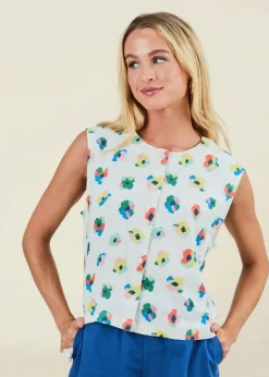Blouse en lin et viscose ecovero | écru "mini flower button up blouse"