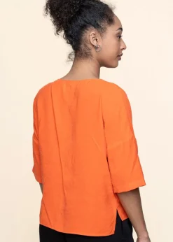 Blouse en tencel | orange "maitia shirt - tile red"