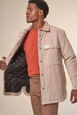 Blouson velours en coton bio et matière recyclée | beige 