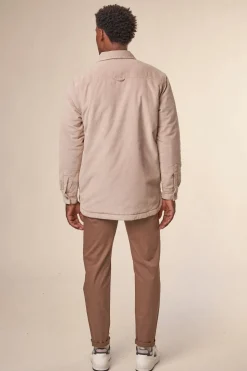 Blouson velours en coton bio et matière recyclée | beige 
