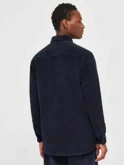 Blouson velours en coton bio et matière recyclée | marine 