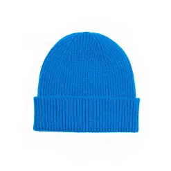 Bonnet bleu laine mérinos recyclée - merino wool beanie pacific blue