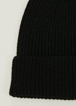 Bonnet en laine mérinos recyclée | noir