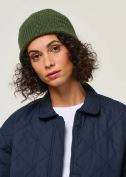 Bonnet en laine mérinos recyclée | olive