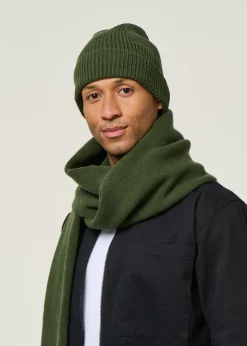 Bonnet en laine mérinos recyclée | olive