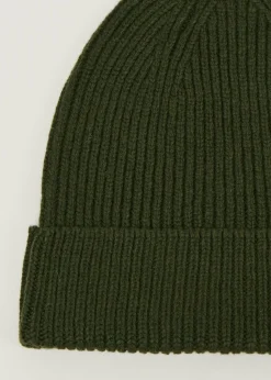 Bonnet en laine mérinos recyclée | olive