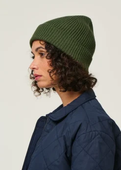 Bonnet en laine mérinos recyclée | olive
