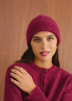 Bonnet en mohair certifié | framboise 