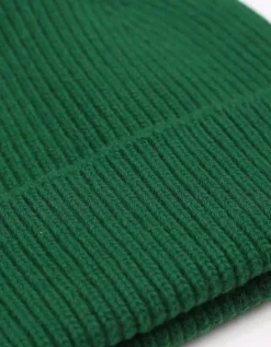 Bonnet vert en laine mérinos recyclée - merino wool beanie kelly green