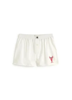 Boxer en coton biologique | blanc "lobster boxer - white"