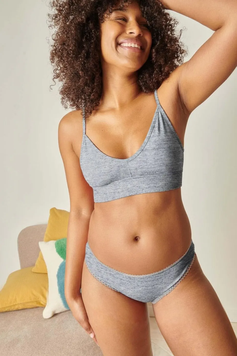 Brassière coton bio | gris chiné