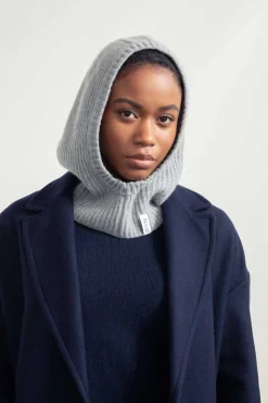 Cagoule en cachemire recyclé | gris clair "marika - grigio calce"