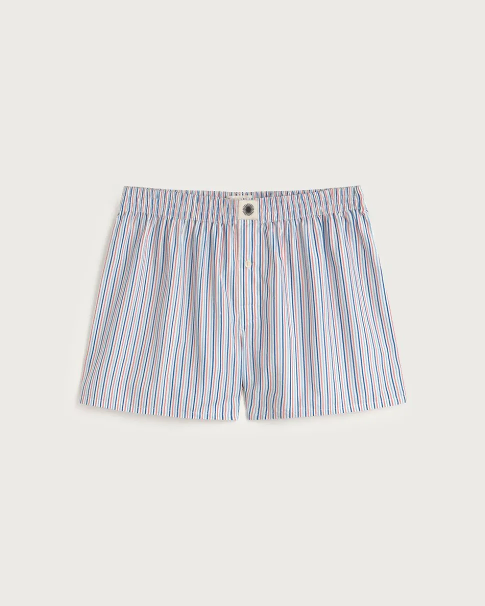 Caleçon en coton bio | rayé "blue colliure stripes boxer"