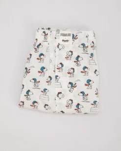 Caleçon à imprimés en coton bio | blanc "peanuts flying ace cotton boxers ecru"