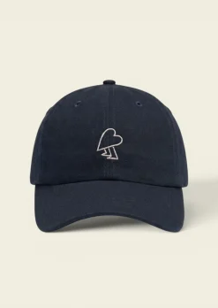 Casquette brodée en coton bio | bleu "midnight heart cap - midnight"