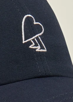 Casquette brodée en coton bio | bleu "midnight heart cap - midnight"