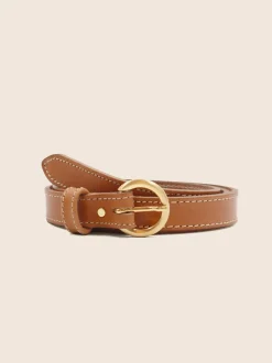 Ceinture en cuir certifié à tannage végétal | camel "boucle d'or"