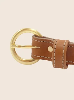 Ceinture en cuir certifié à tannage végétal | camel 