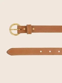 Ceinture en cuir certifié à tannage végétal | camel 