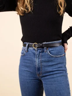 Ceinture en cuir certifié à tannage végétal | noir 