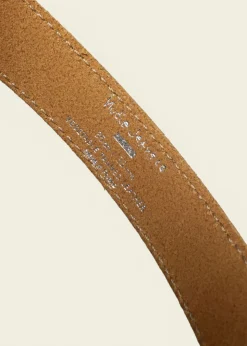 Ceinture en cuir suède à tannage végétal | tabac "western suede silver belt - tobacco"