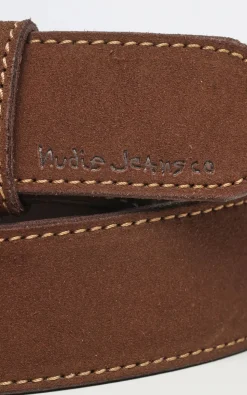 Ceinture en cuir suède tannage végétal | marron "pedersson suede belt - dark brown"
