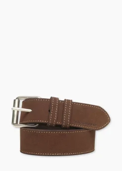 Ceinture en cuir suède tannage végétal | marron "pedersson suede belt - dark brown"