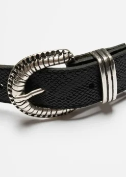 Ceinture en cuir à tannage végétal | noir 