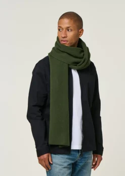 Écharpe en laine mérinos recyclée | olive