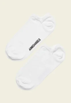 Chaussettes courtes blanches en coton bio - saalvo - white