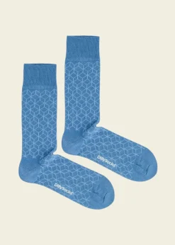 Chaussettes en coton bio | bleu "azur lining"