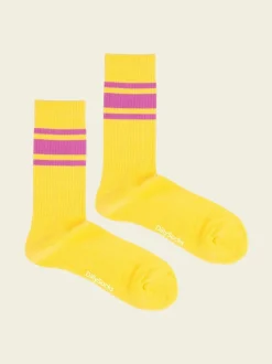 Chaussettes en coton bio | jaune "terry piggy bank"