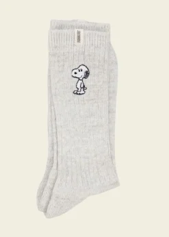 Chaussettes en coton biologique | gris "peanuts snoopy cream""