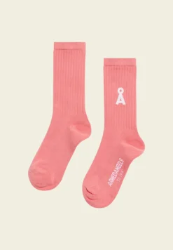 Chaussettes en coton biologique | rose "saamus bold - dark peony"