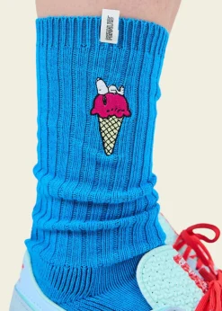 Chaussettes en coton biologique | bleu "peanuts gelato socks blue - blue"