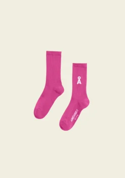 Chaussettes en coton biologique | rose "saamus bold socks w - very berry"