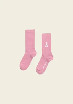 Chaussettes en coton biologique | rose "saamus bold socks - washed berry"