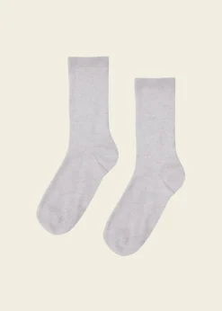 Chaussettes en coton biologique | gris chiné "women classic organic sock - snow melange"