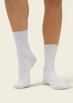 Chaussettes en coton biologique | gris chiné "women classic organic sock - snow melange"