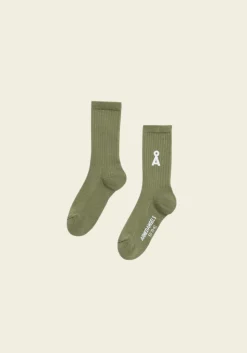 Chaussettes en coton biologique | vert "saamus bold socks w - fatigue green"