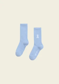 Chaussettes en coton biologique | bleu "saamus bold socks w - wedgwood"
