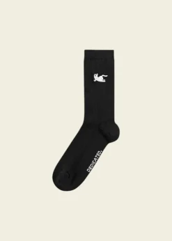 Chaussettes en coton bio | noir "rib socks knivsta cobra pose"