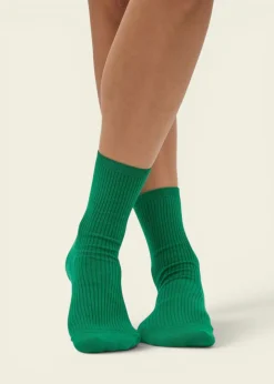 Chaussettes en coton bio | vert "kelly green"