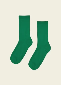 Chaussettes en coton bio | vert "kelly green"