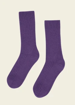 Chaussettes en laine mérinos recyclée | violet "ultra violet"